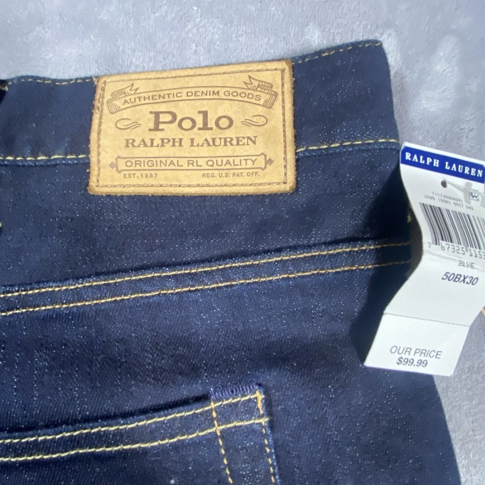 Polo Ralph Lauren Jeans 50/30 Hampton Relaxed Straight Dark Wash Denim New Tags‎